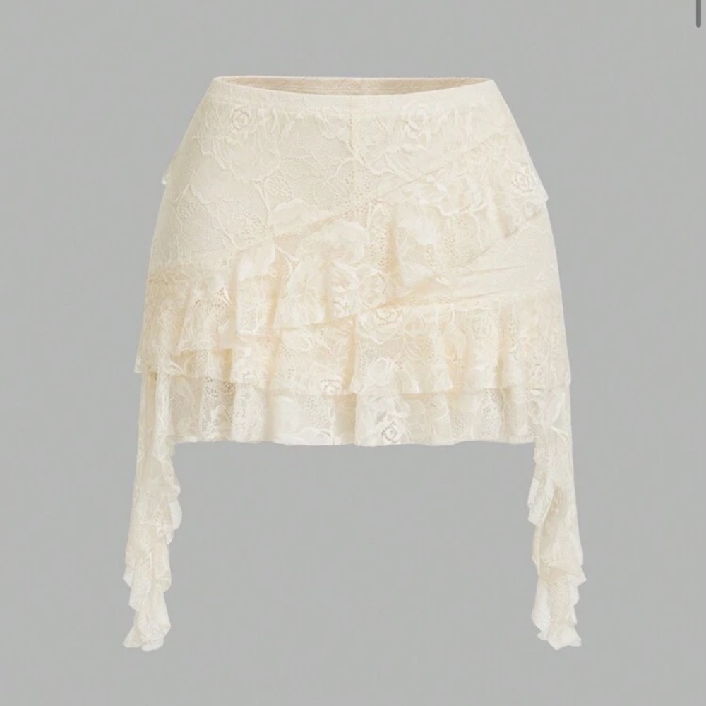 SHEIN ivory lace Skirt